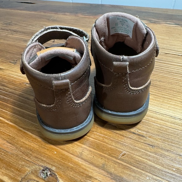 Stride Rite Quinn Boys Leather Easy On/Off Boot Chocolate Brown Velcro strap 5 - Picture 7 of 10